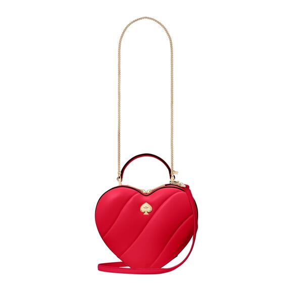KATE SPADE New York Love Shack Quilted 3D Heart Crossbody+Additional Chain Strap - Picture 1 of 12
